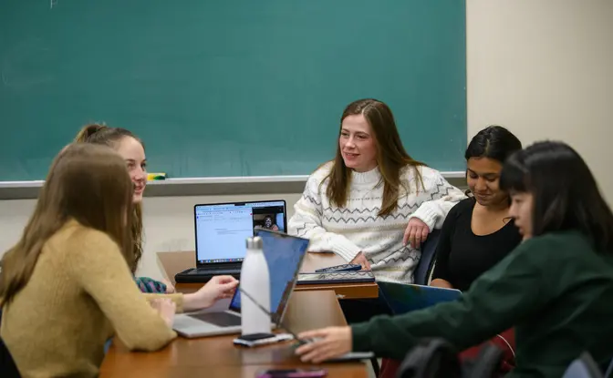 Students in discussion in a classroom