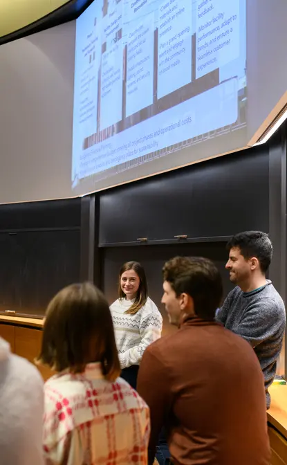 Students presenting in class