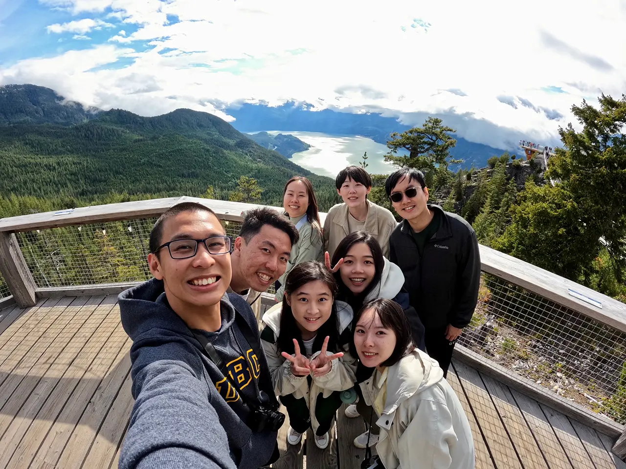 Students spends time enjoying the outdoors with friends from UBC at Sea to Sky Summit.