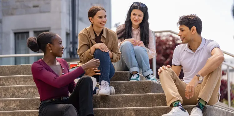 Students on stairs