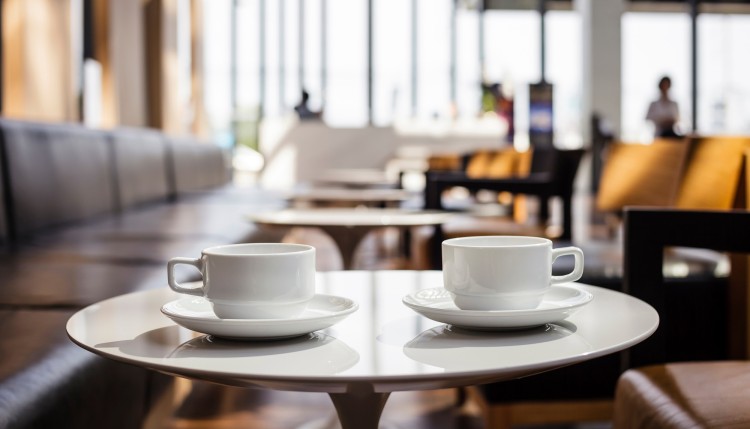 Two cups of coffee on a table