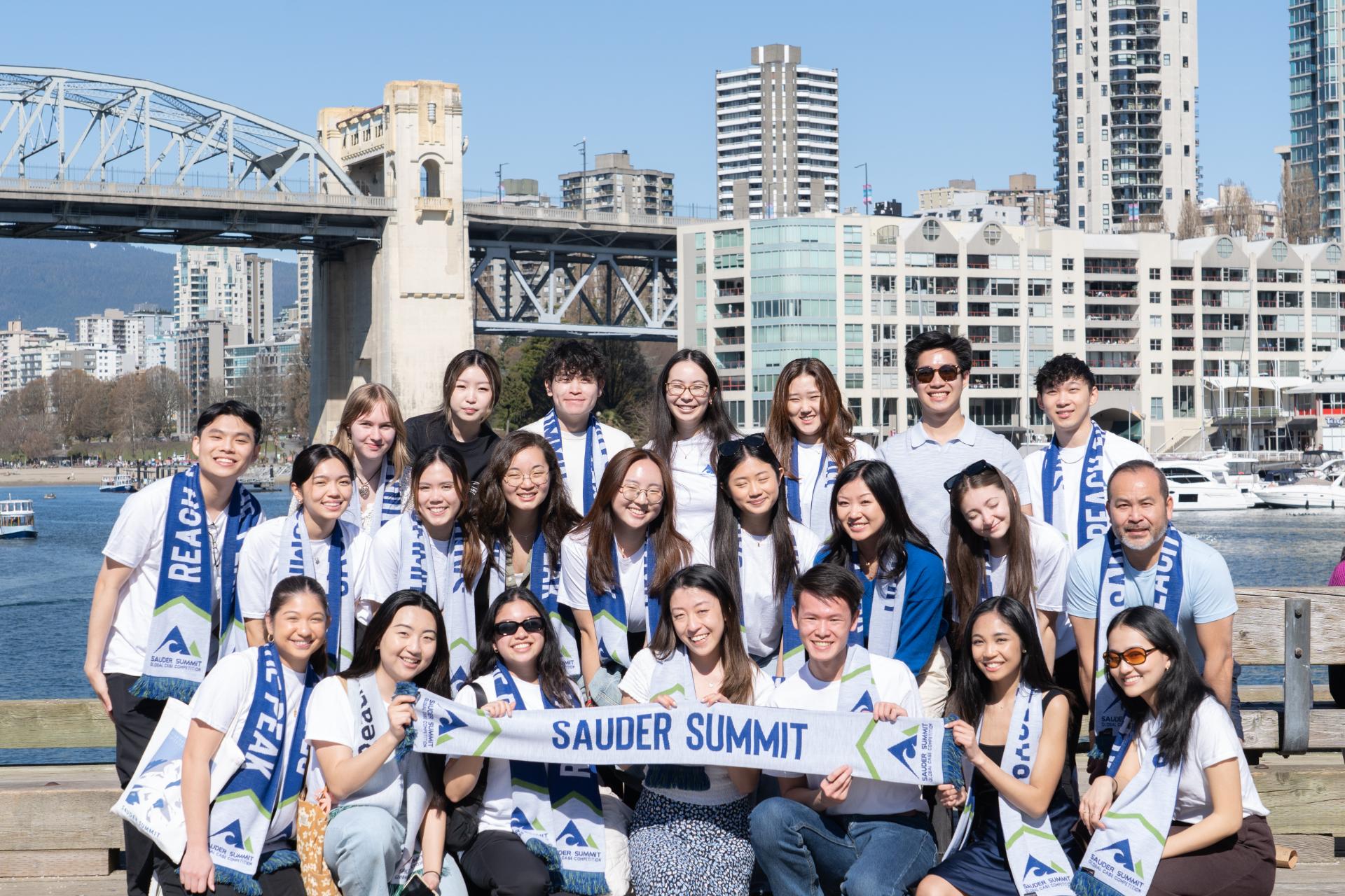 Bernice and the UBC Sauder Summit Executive Team at Granville Island. 