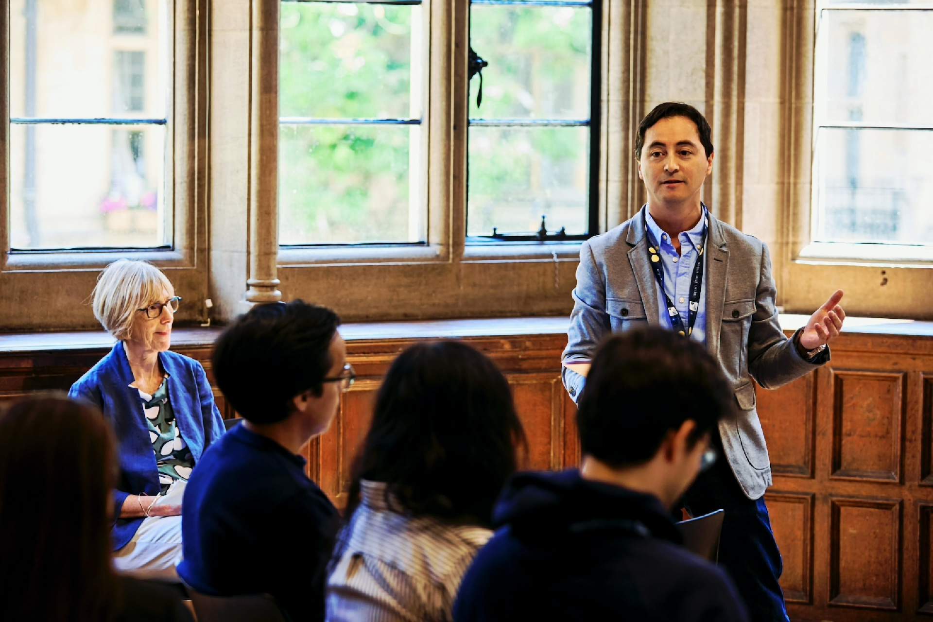 Daniel presenting during an Oxford Union-style debate, an unexpected but unforgettable highlight of the weekend. Photo courtesy of Daniel Cruz. 