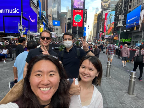 From left to right starting at the back: Pablo Ruf, Robert Moukabary, me, and Loraine Li.  